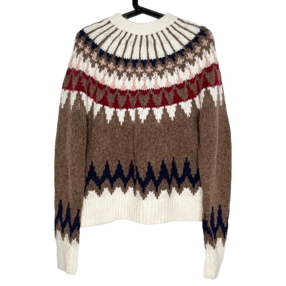 NWT Frame Fairisle Crewneck Sweater in Mushroom size Medium - Picture 4 of 7